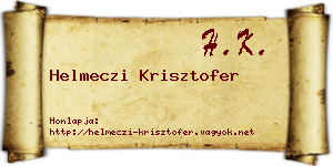 Helmeczi Krisztofer névjegykártya